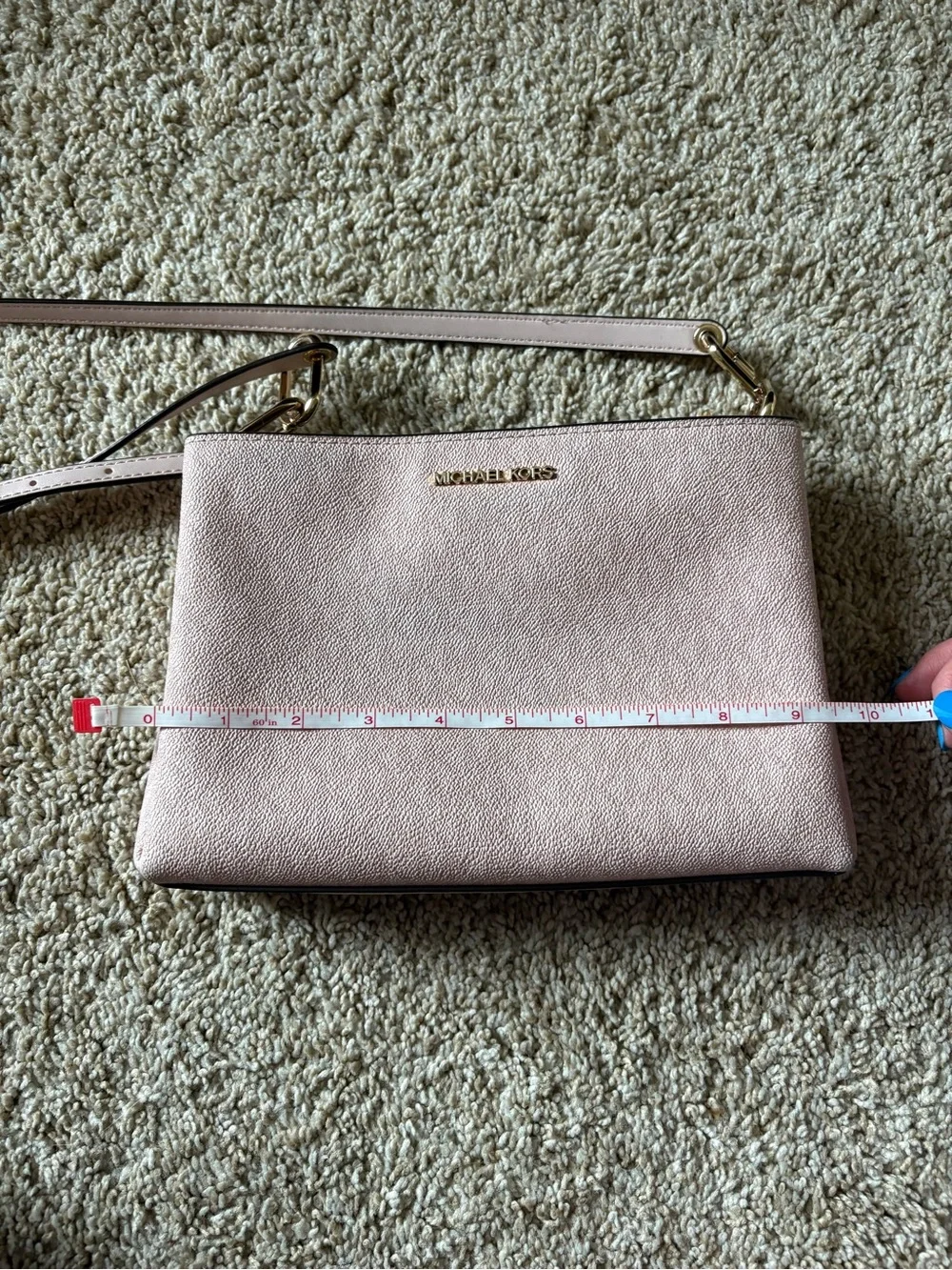 Michael Kors Light Pink Leather Crossbody Bag with Gold Hardware